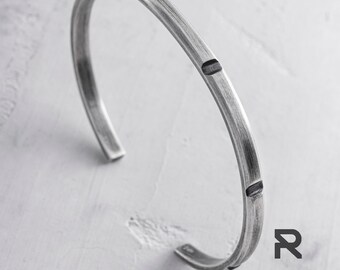 Handcrafted Wide Sterling Silver Cuff | Minimalist Men’s Bracelet | Holiday Present