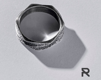 Tornado Twisted Sterling Silver Ring | Dynamic Spiral Men’s Band | Storm Holiday Jewelry