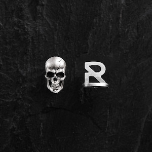 Skull Men with ear studs, men with stud, Ear studs male, mens drop earrings, Male stud earrings, studs for guys, silver male earrings
