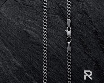 Mariner Link Silver Chain Necklace | Men's Adjustable Curb Chain | Bold Statement Jewelry Gift