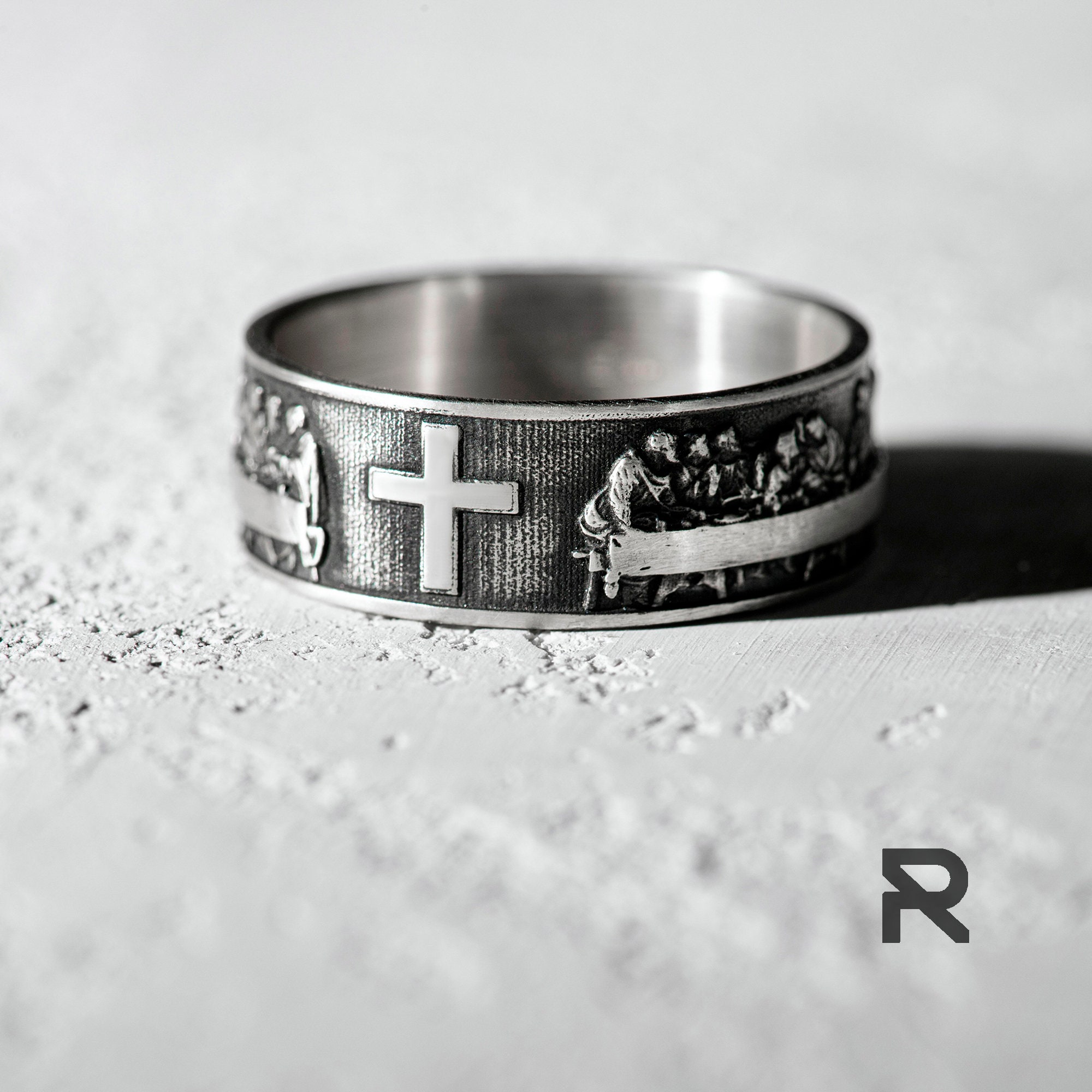 LEGACY DA VINCI'S Mens Heavy Sterling Silver Rings – Chunky and Rugged Jewelry for Him, Real 925 Silver Bands, Ideal Christmas  Gift for Men