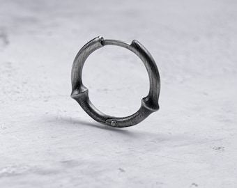 Sterling Silver Mens Hoop Earring: Rugged Individuality