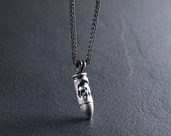 Collier urne élégant pour homme, pendentif de perte d'animal de compagnie pour cendres, petite urne commémorative en argent, cadeau commémoratif unique