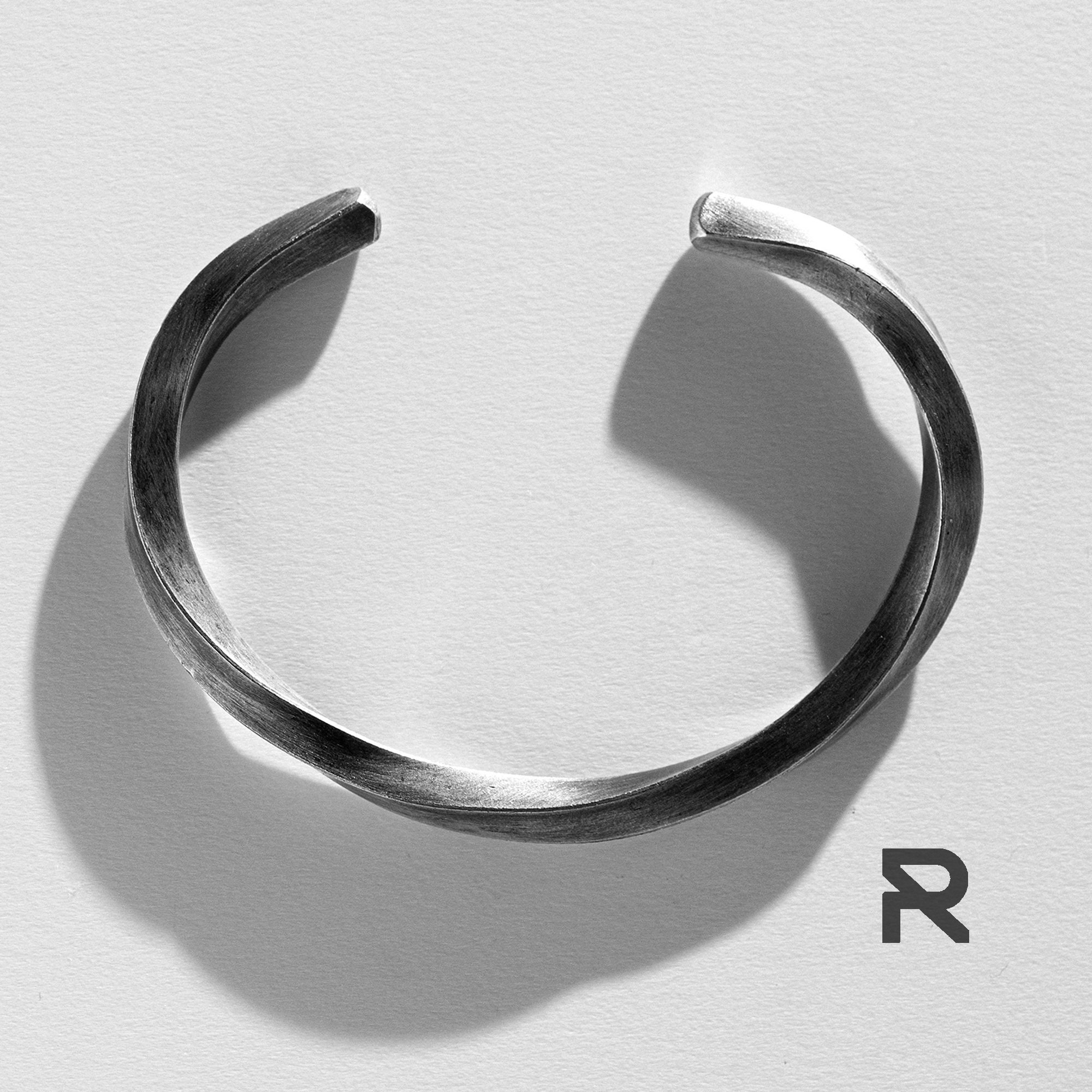TWISTED Silver mens bracelet, bracelet silver cuff, Silver wrist cuff, mens silver cuff, Sterling silver cuff, antique silver cuff