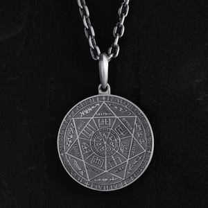 Colgante de plata con estrella del mago / Collar inspirado en el tarot para hombre / Joyas místicas de plata de ley 925 / Accesorio con amuleto de simbolismo oculto
