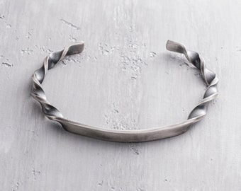Spiral Design Sterling Silver Cuff | Men’s Energy Bracelet | Dynamic Holiday Present