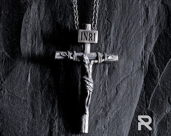 JESUS NECKLACE, CROSS Sign Pendant, Religious Pendant, Silver Cross Crucifixion Of Jesus Christ Pendant, Minimalist Spiritual Pendant