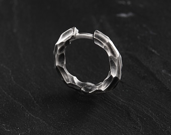 Sterling Silver Hoop Earrings for Men: Rugged Huggie Style