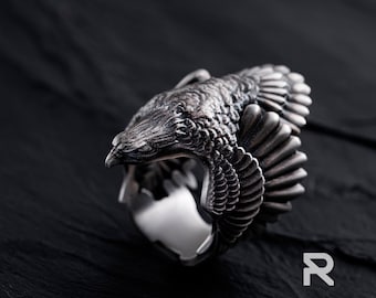 Handmade Silver Ring 'The Eagle' - An Animal Lover's Dream Jewelry