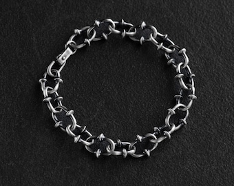 Bracelet 925 Silver, A Silver Bracelet, Mens Bracelet Chain, 925 Bracelet For Men, Silver Male Bracelet, Chunky Silver Bangle