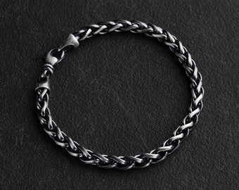 Tiempo Silver Chain Bracelet for Men: Woven 925 Bracelet