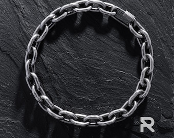 MEN SILVER BRACELET, Link Chain Bracelet, Minimalist Vinculum Silver Chain Bracelet, Adjustable Bracelet For Mens