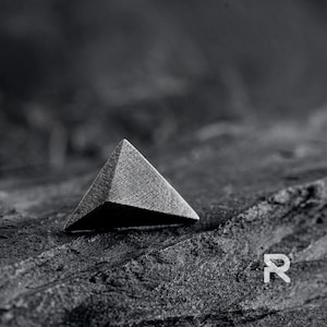 Sterling Silver Pyramid Earring: Geometric Mens Jewelry