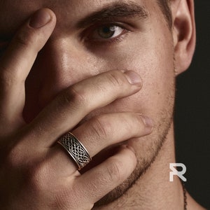 KELTISCHE KNOOPRING, Keltische trouwring, minimalistische sterlingzilveren symboliek Keltische ring 1e verjaardagscadeau, zilveren herenband - Reytel