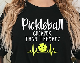 Funny Pickleball T-Shirt Pickleball Shirt Peace Love  Pickleball Player Gift Pickleball Coach Cheaper than Therapy