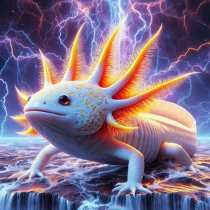 Cute Axolotl 3D Art Print Poster 12&quot;x12&quot; Hi-resolution on Red River 66lb. Palo Duro Satin professional paper, perfect for framing/poster 9.