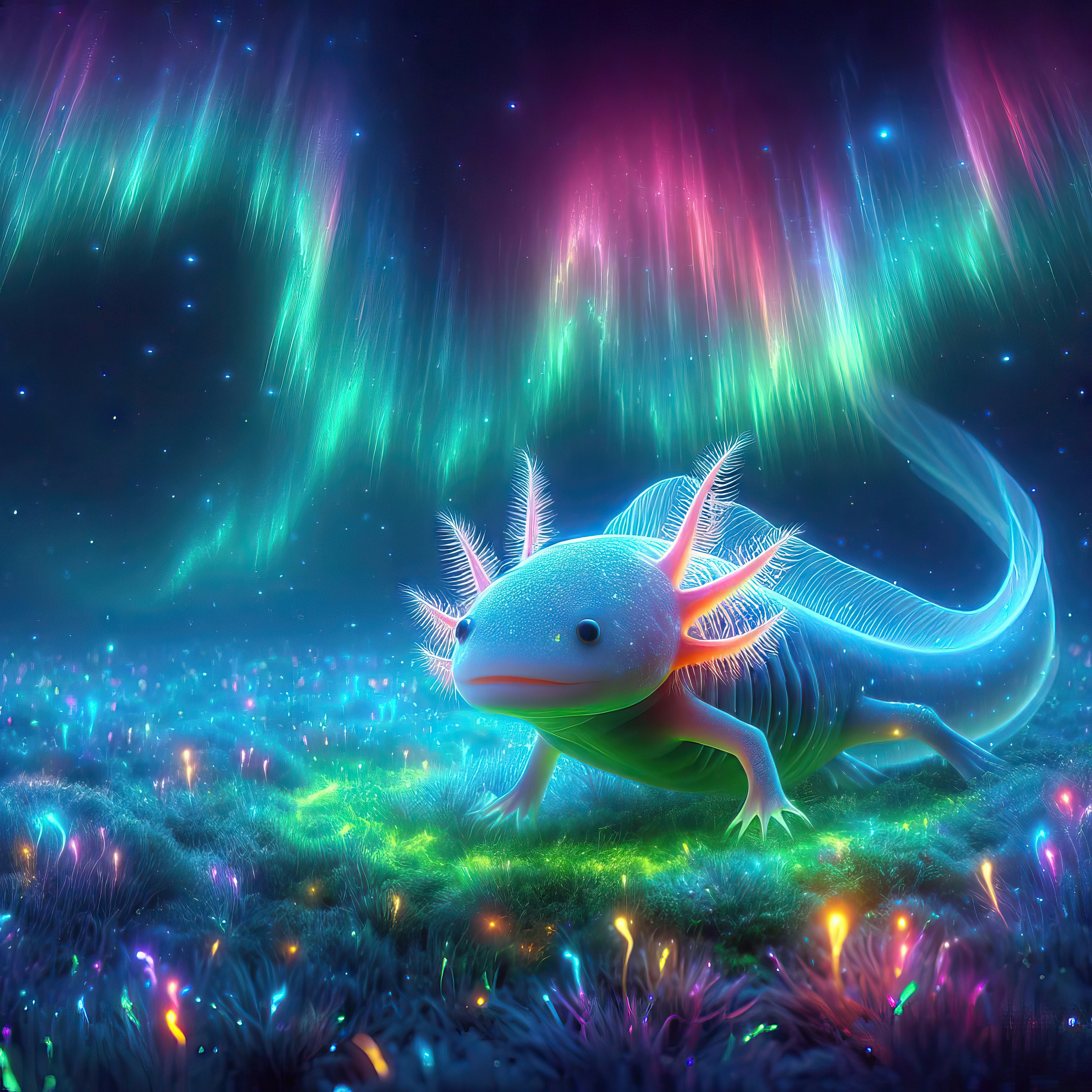 Cute Axolotl Art Print Poster #19 -12