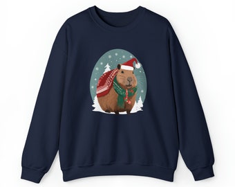 Capybara Christmas Sweatshirt, Capy Christmas Crewneck, Holiday Sweatshirt, Xmas Sweater, Trendy, Cute Capybara Sweater, Thanksgiving Shirt