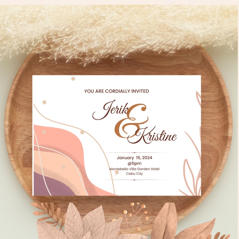 Boho Wedding Printable Editable Digital Download - Etsy Australia