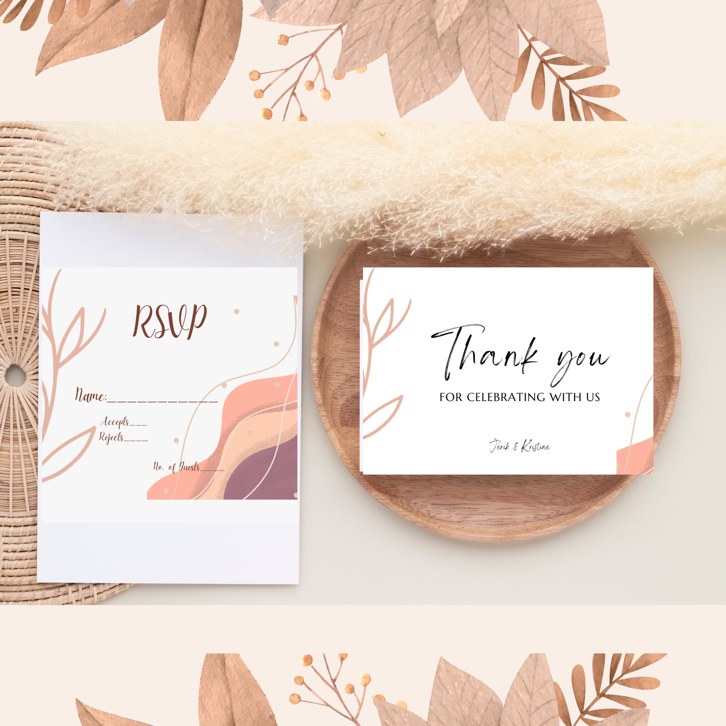 Boho Wedding Printable, Editable Digital Download - Etsy Australia