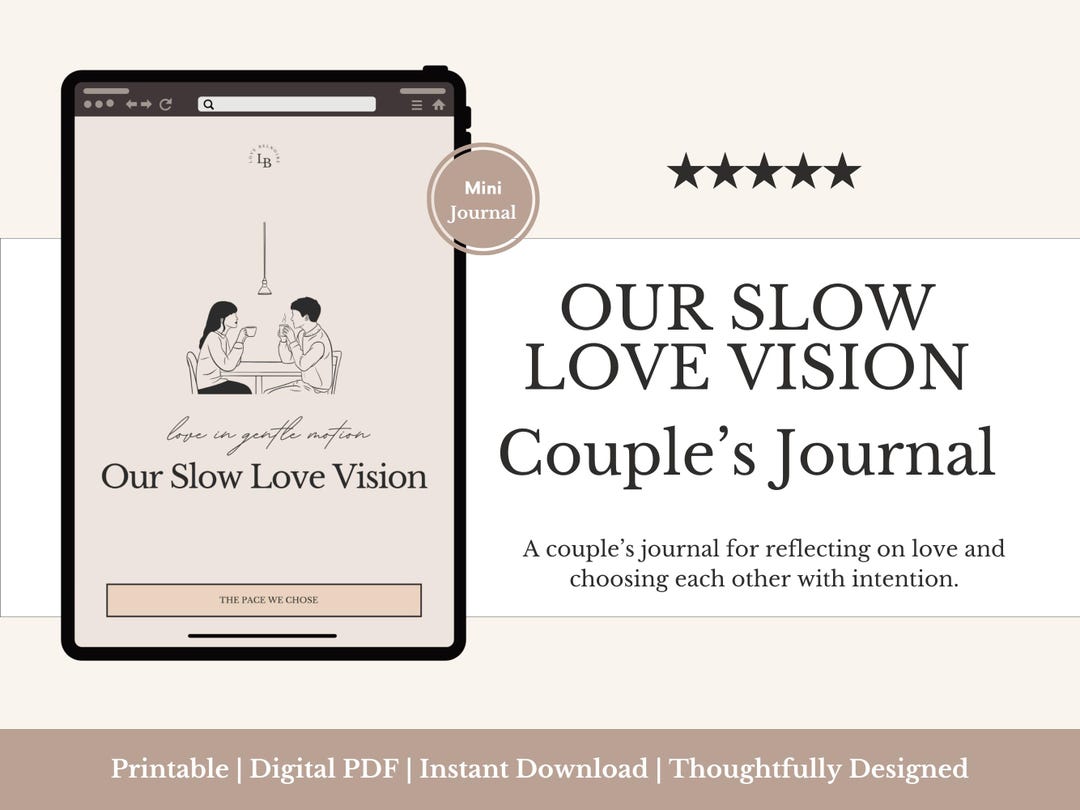 Our Slow Love Vision | Printable Couples Mini Journal for Reflection ...