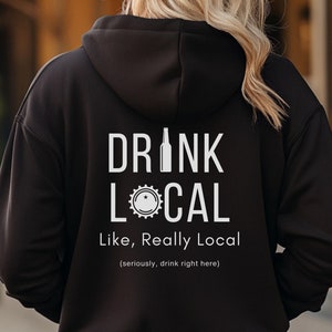 Sudadera con capucha y cremallera completa &quot;Bebe local&quot;, sudadera con capucha &quot;Cervecería&quot;, sudadera con capucha &quot;Cervecería divertida&quot;, sudadera con capucha &quot;Pub&quot;, sudadera con capucha unisex &quot;Heavy Blend™&quot; con cremallera completa