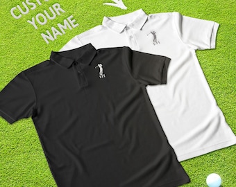 Personalized Men's Golf Polo Shirts Embroidered Short Sleeve Polo Shirt Gift for Golf Lover