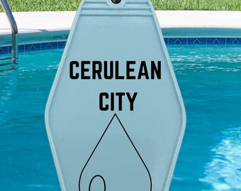 Cerulean City Vintage Keychain Video Game Gym Badge