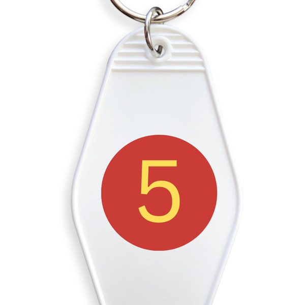 Racecar Driver Keychain Motel Key Number 5