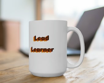 Caneca de cerâmica para aluno líder 15 onças