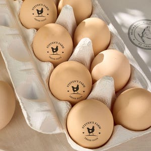 Custom Egg Stamp | Egg Stamp For Farmer, Personalized Eggs Stamp, Name Stamp, Chicken Egg Stamp