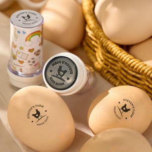 Custom Egg Stamp | Egg Stamp For Farmer, Personalized Eggs Stamp, Name Stamp, Chicken Egg Stamp