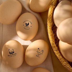 Custom Egg Stamp | Egg Stamp For Farmer, Personalized Eggs Stamp, Name Stamp, Chicken Egg Stamp
