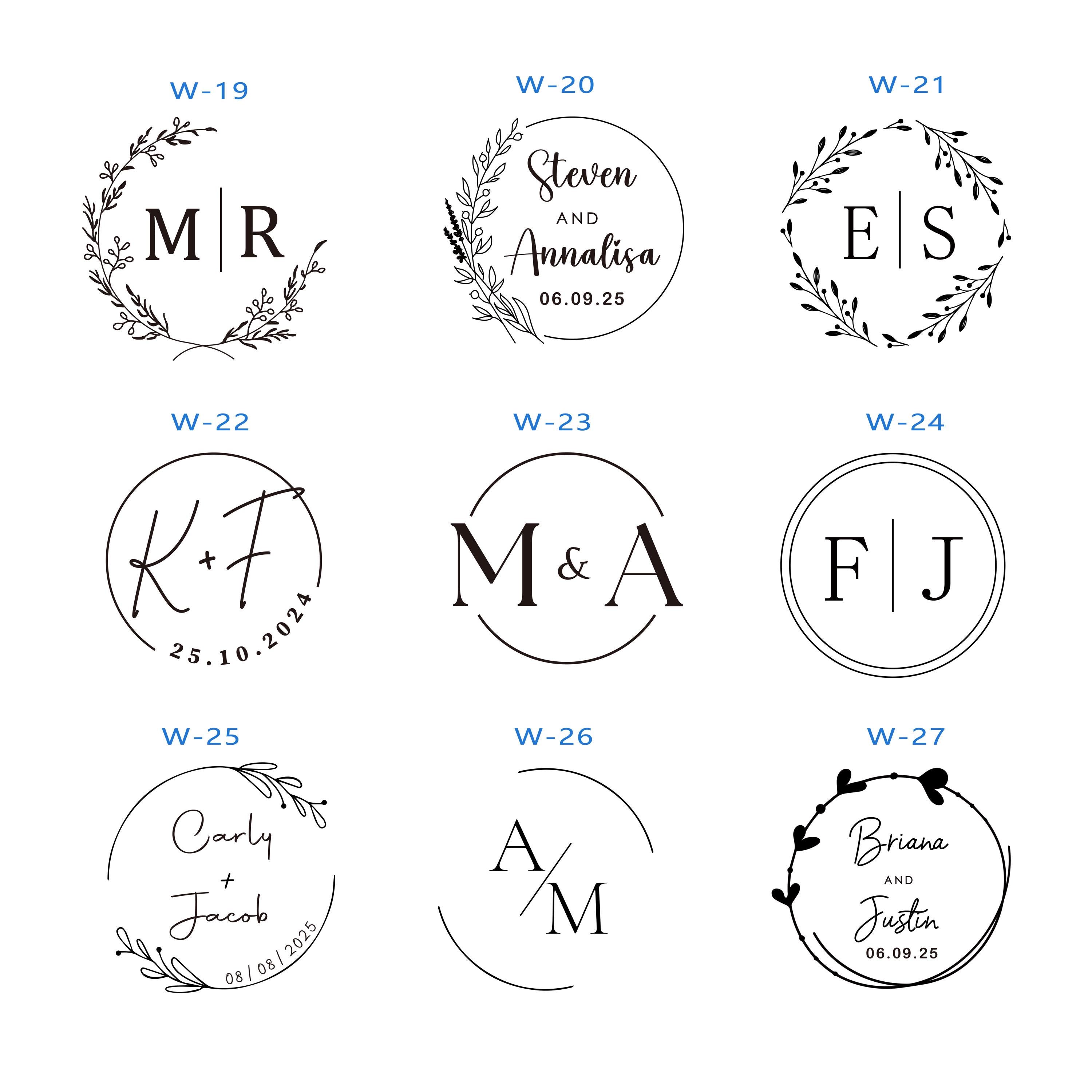 Benutzerdefinierte Hochzeit Initialen Stempel | Hochzeit Stempel | Personalisierte Monogramm-Stempel | Hochzeit Briefmarken für den Briefversand | Prägestempel für Hochzeitsumschläge