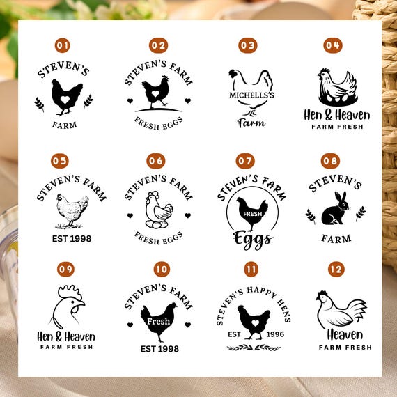 Personalized Egg Stamp: Custom Farmer's Market Egg Marking