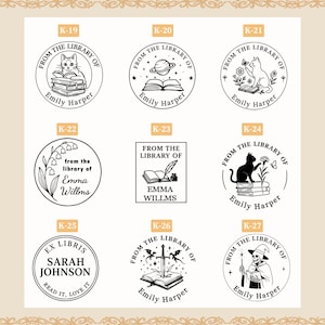 Library Stamp Design Custom Book Embosser Stamp: Personalized Library Ex Libris - Etsy