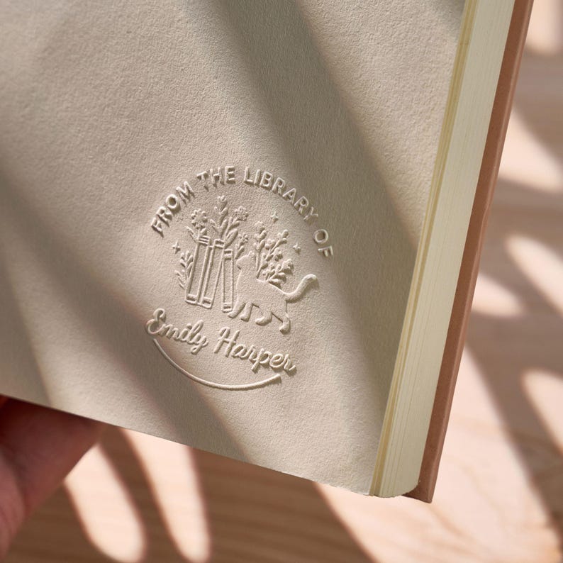 Custom Book Embosser – Personalized Book Stamp for Library or Ex Libris – Book Lover Gift – Gift for mom | Book Club Essentials image 16