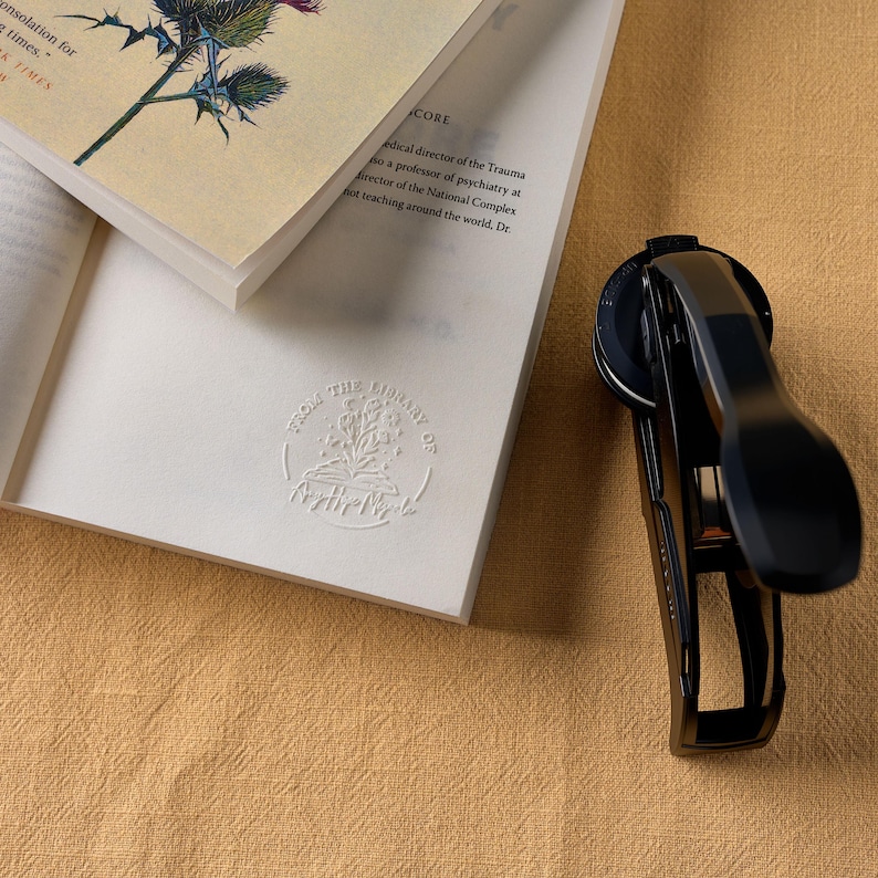 Custom Book Embosser – Personalized Book Stamp for Library or Ex Libris – Book Lover Gift – Gift for mom | Book Club Essentials image 17
