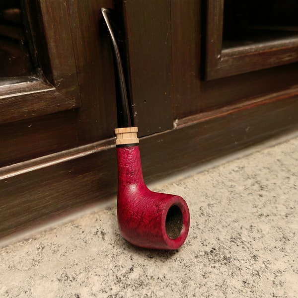 Briar Wood Smoking Pipe, Handcrafted Tobacconist Pipe, Half Bent Pipes for Tobacco, Smoking Accessories Pipe, Smokers Gifts for Dad
