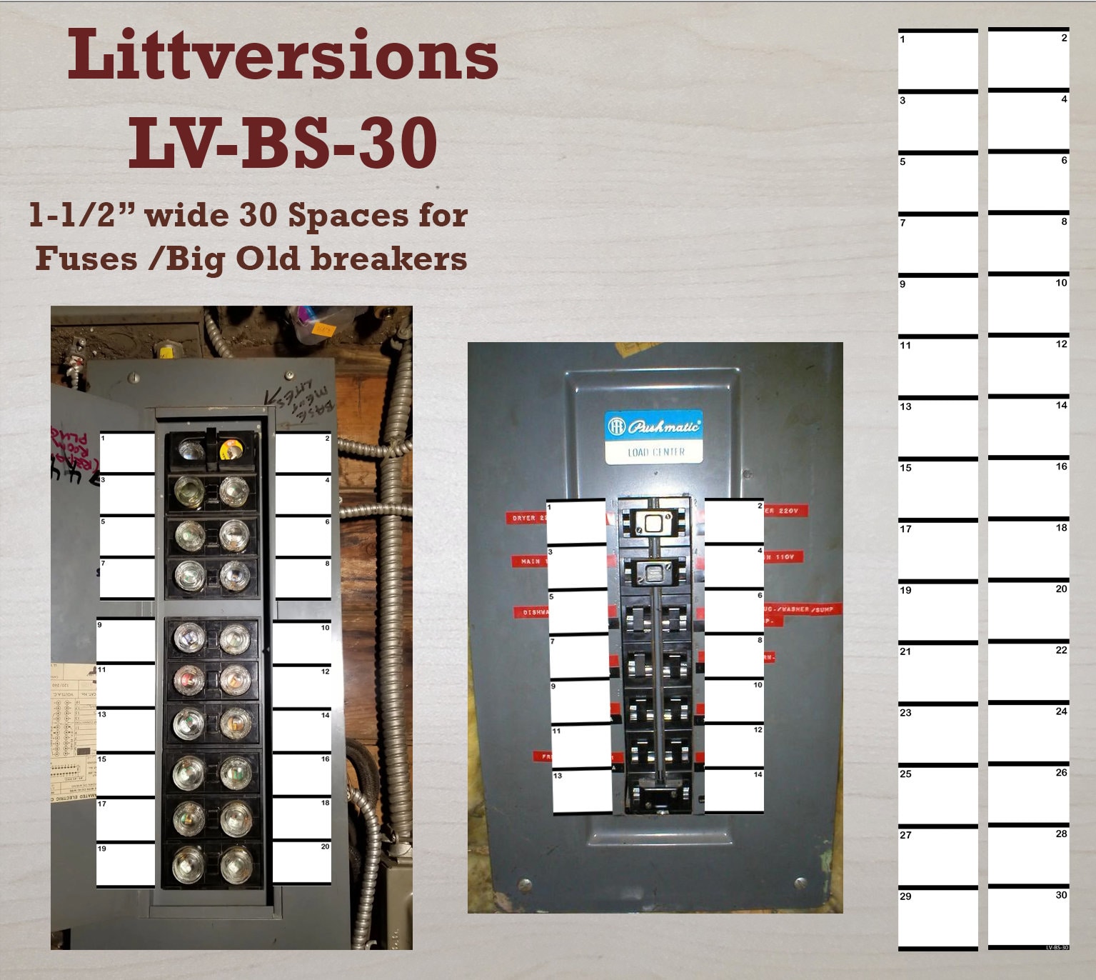 Fuse Panel Sticker LV Fuse Box Circuit Breaker Panel Directory Labels Decals Stickers for ...
