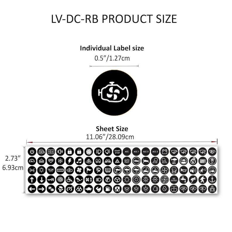 100 Pcs 17 or 12.7mm Round Latching Push Button Switch Labels ...