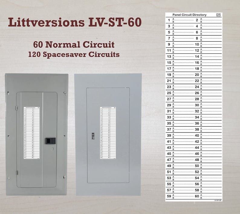 LV Fuse Box Circuit Breaker Panel Directory Labels Decals Stickers for ...