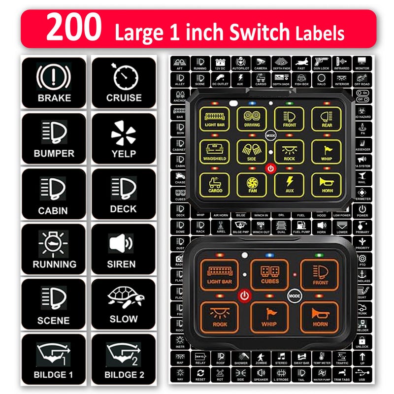 Auxbeam Switch Panel Labels - Etsy