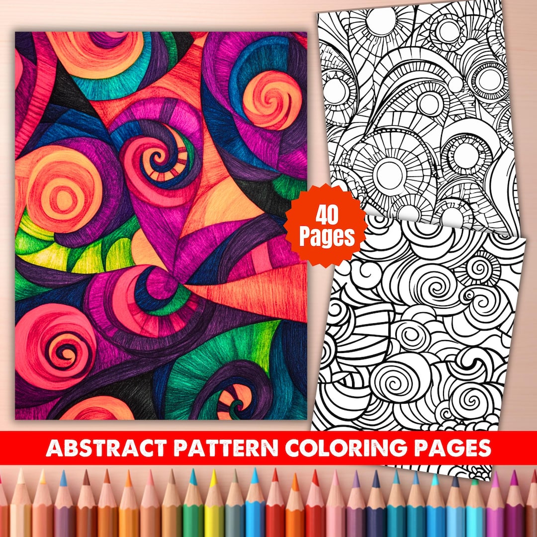 40 Abstract Pattern Coloring Pages – Intricate Geometric & Modern Line ...