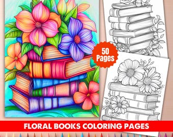 Blumen Bücher Malvorlagen | 50 Druckbare Designs (PDF)