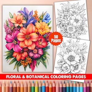 Floral & Botanical Coloring Pages | 50 Elegant Nature Designs