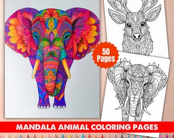 Animal Mandala Coloring Pages | 50 Intricate Designs (PDF Download)