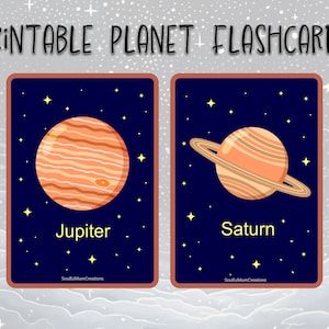 Flashcards planète imprimables - Ressources pédagogiques d’apprentissage - Matériel Montessori