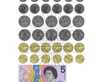 Printable Australian Currency Notes Money Cut-outs - Homeschool - Educational - Role-play - Playtime