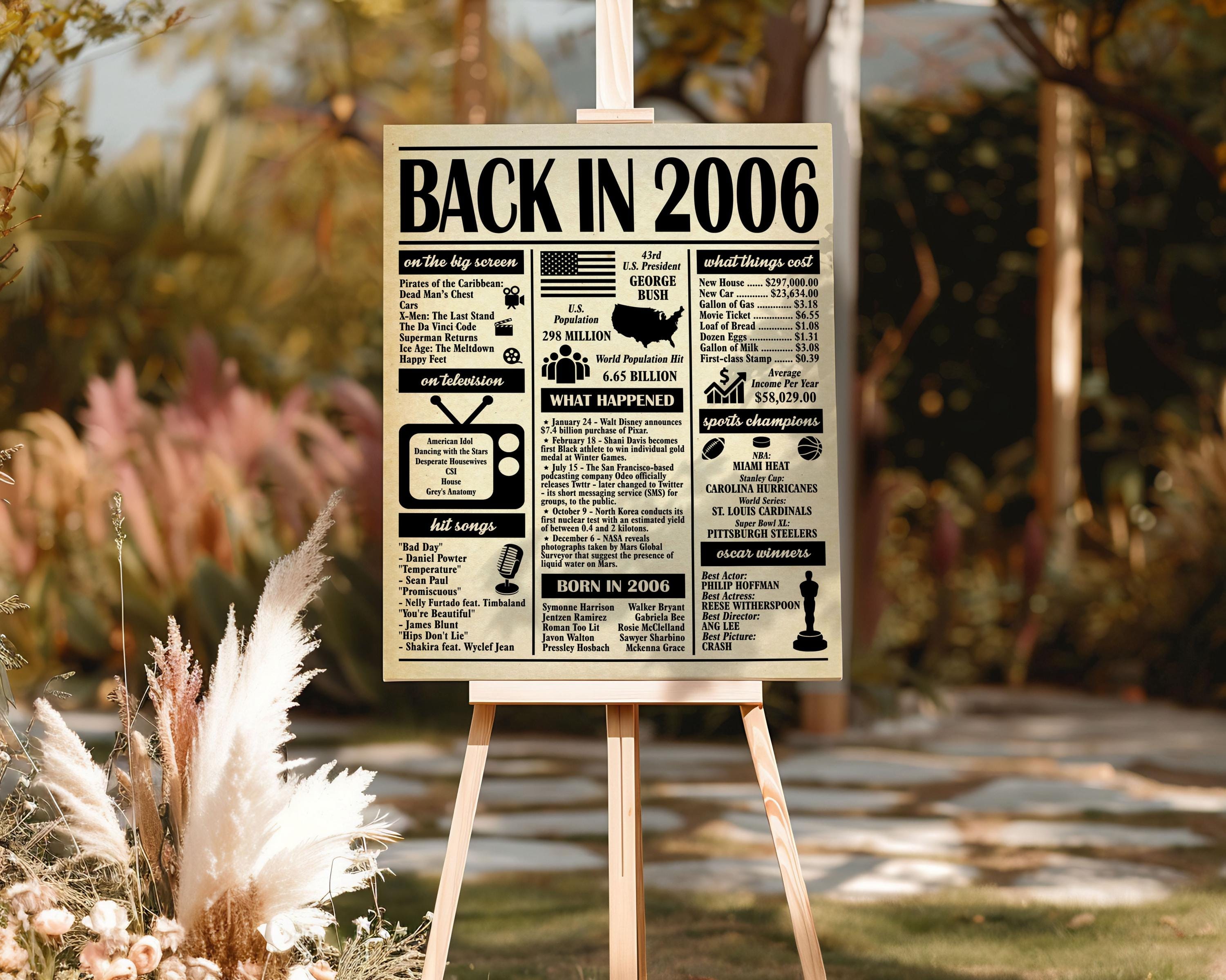 Back in 2006 Poster: 20th Birthday/anniversary Gift (digital